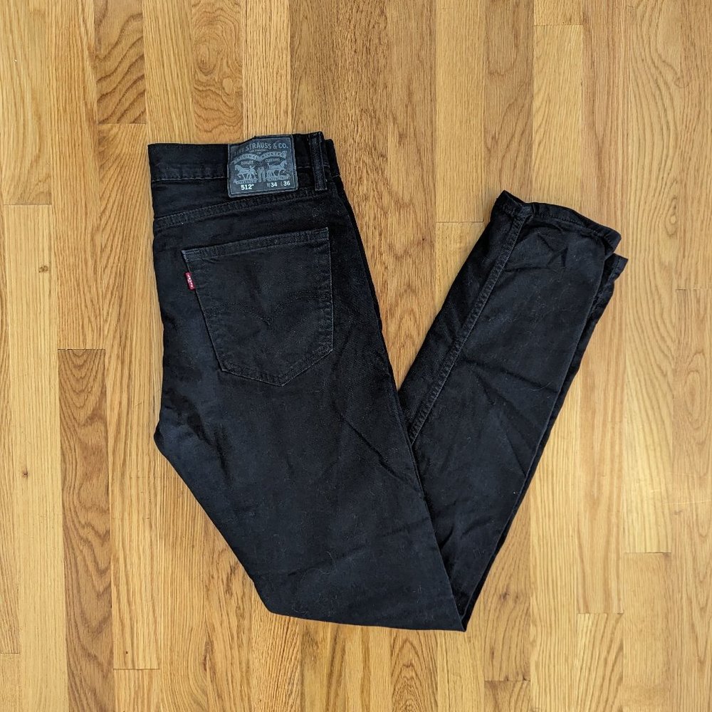 Levi's 512 Black Jeans 34 x 36